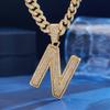 European American Trendy Hip-Hop Cuban Necklace Customizable Best Selling Alloy Rhinestone Female Pendant Fashion Necklaces