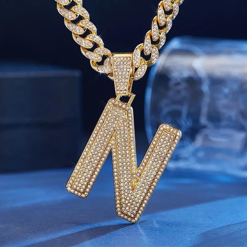 European American Trendy Hip-Hop Cuban Necklace Customizable Best Selling Alloy Rhinestone Female Pendant Fashion Necklaces