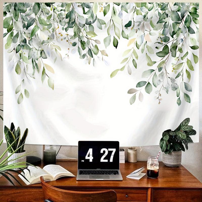 VIKAMA NordicStyle Fresh Green Plant Tapestry Crafting a Cosy Living Room And Artistic Bedroom Ambience Room Decoration