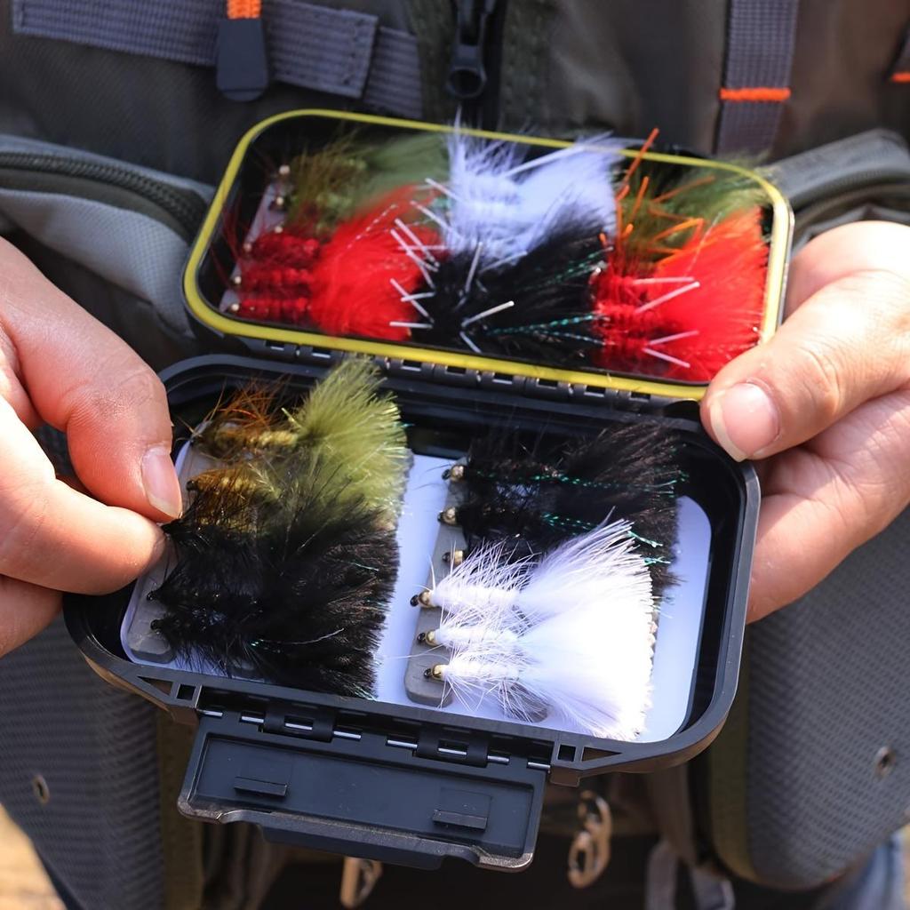 30/70/88/92 Stück Fliegenfischen Fliegen Set Mit Woolly Bugger Hare's Ear Nymphe Trocken-/Nassfliegen Elchhaar Köcherfliege Royal Wulff Tschechische Nymphe