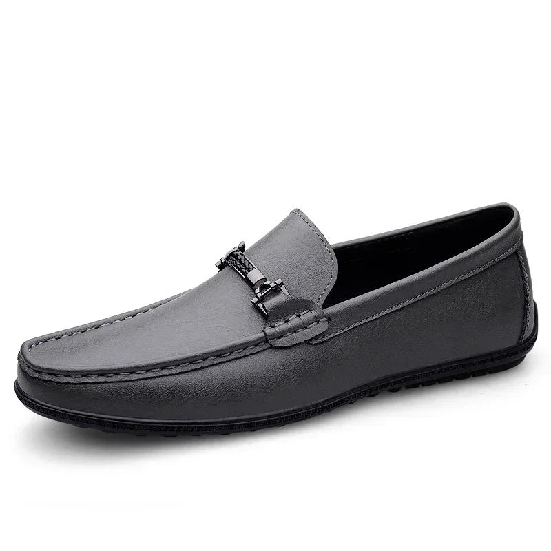Fashion Fashion Mens Genuine Leather Shoes New Arrival Casual Shoes Business Men Slip-on Shoes All-Match Loafers Handmade Driving Flats