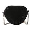 Fashionable Heart Design Shoulder Bag For Women With Chic Chain Detail In Versatile Black Or Silver Color