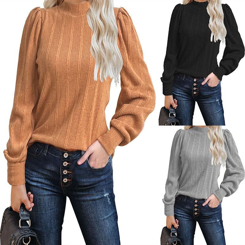 Autumn Women's Casual Solid Color Warm Long Sleeved T-Shirts Women’s