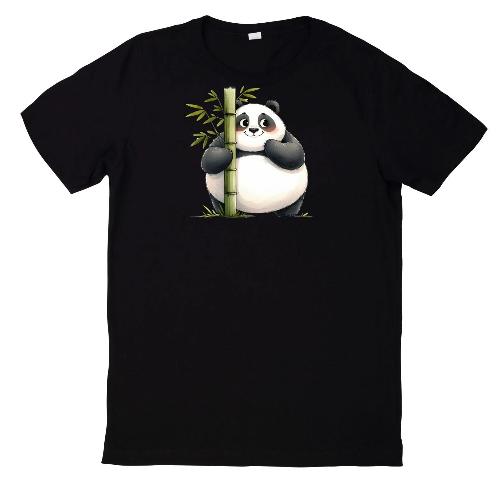 T-Shirt Lustiges Süßer Panda Motiv Baumwolle XS