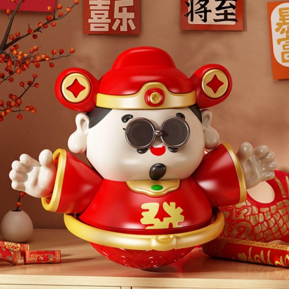 Beat Music God of Fortune Figurine Chinese Tradition Myth Tumbler Money Saving Box  Home Decor