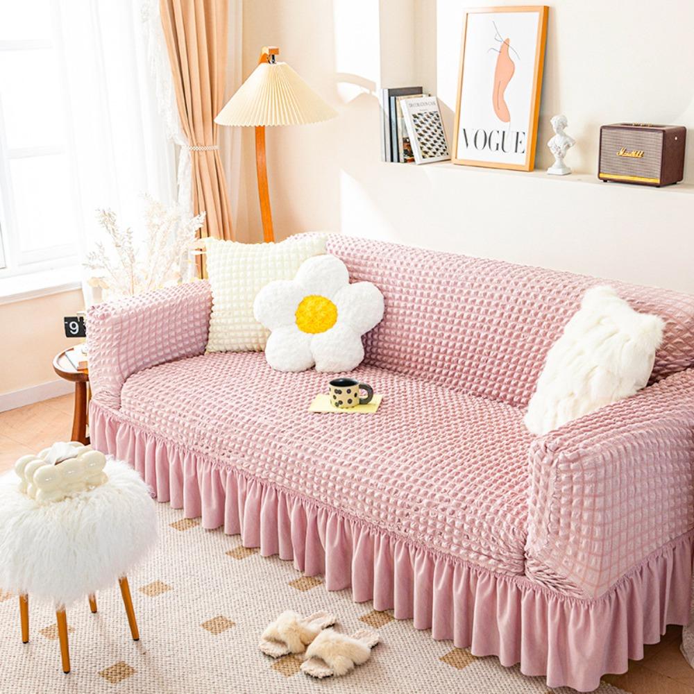 Bubble Fabric Sofa Cover Stretchable Elastic Slipcover Nordic Style for Single Double Triple Seater Cushion