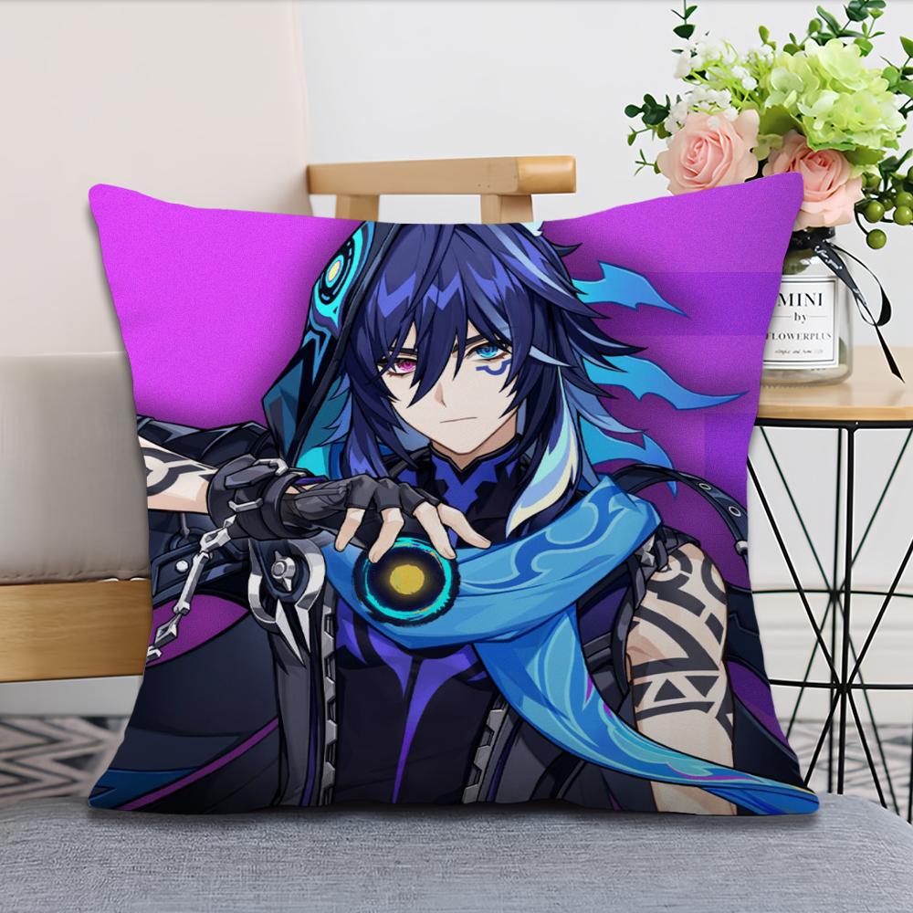 Ororon Genshin Impact Pillow Case Fan Style Square Home Decor Cushion Cover Design Printed