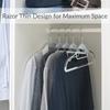 8 Pack S-Shape Non Slip Plastic Shirt Hanger with Tie Bar In White