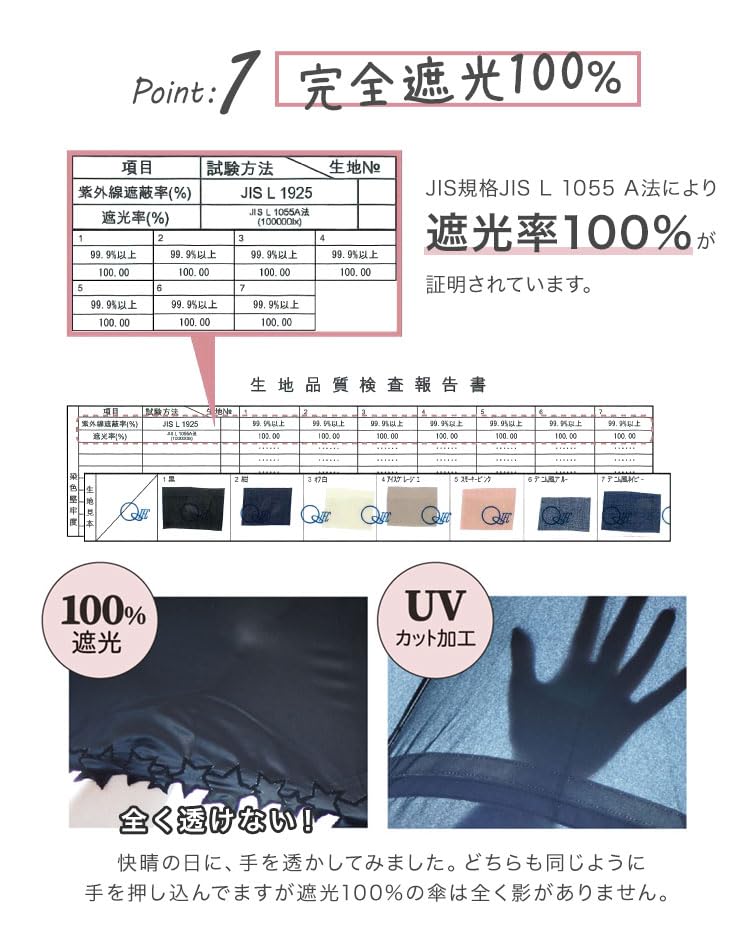 Pink Trick Full Long Suitable for Sun and Deep Solid Suitable for Fiberglass Parasol, Blackout, Umbrella, Rain, 2-Tier, 50cm, Opening, Cute, Women's,