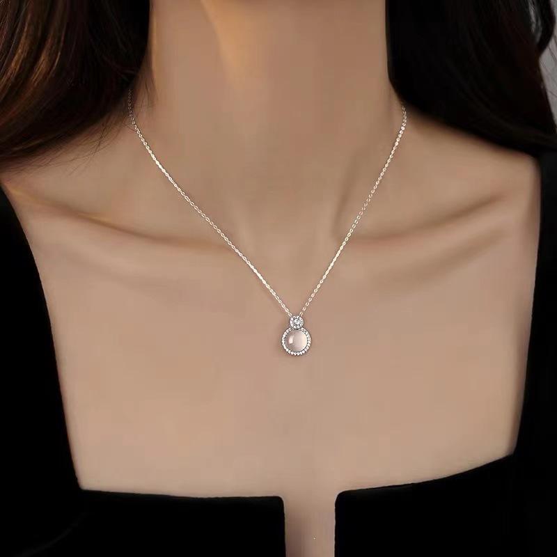 Chalcedony & 925 Sterling Silver Necklace - 2024 Trendy Light Luxury Choker for Women