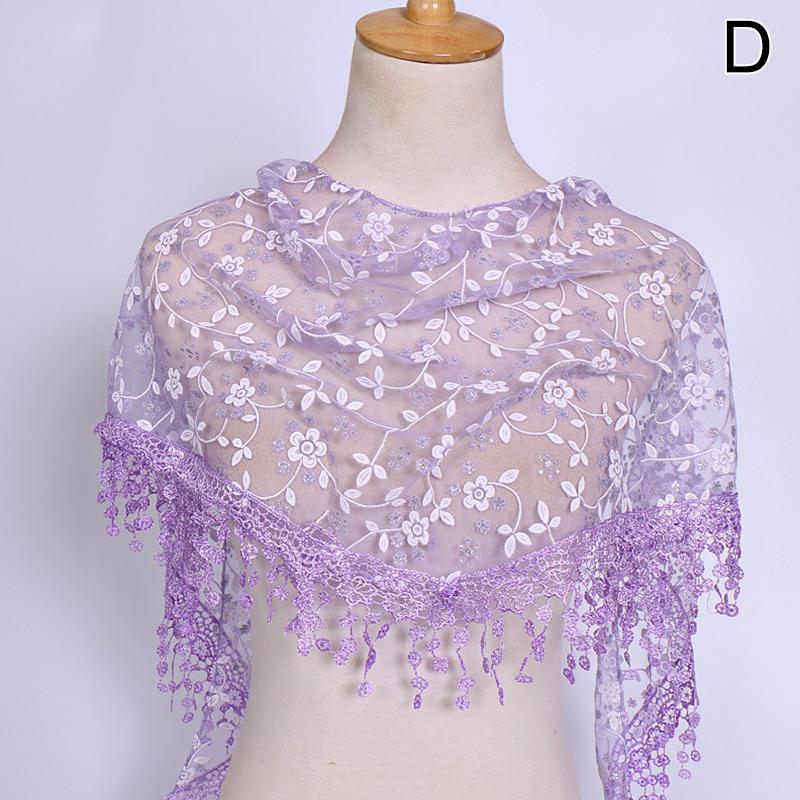 Women's Tassel Floral Lace Scarf Summer Clothing Accessories Fashion Scarves Shawl KTY