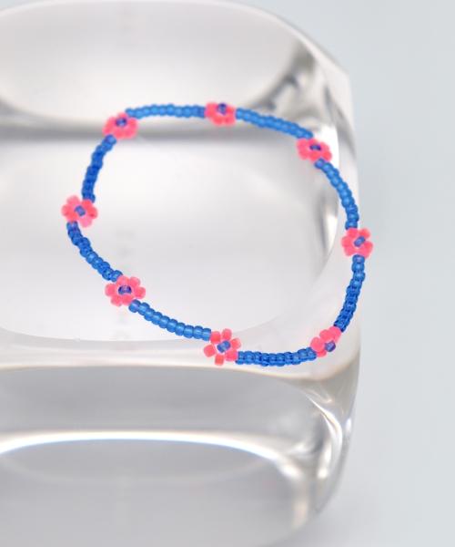 Bonbeau Flower Crush Neon Color Beads Bracelet Smile Charm Neon Color Flower Bead Bracelet