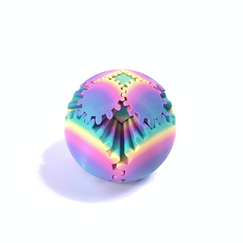 Sturdy Crafted Material Gear Ball 3D Printed Spin Ball Anxiety Relax Activity  Study Break