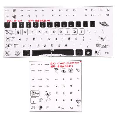 2 st tangentbordsklistermärken Universella stationära datorer Mekaniska Spel Ersättningstangentbord Keycaps Matta Klistermärken