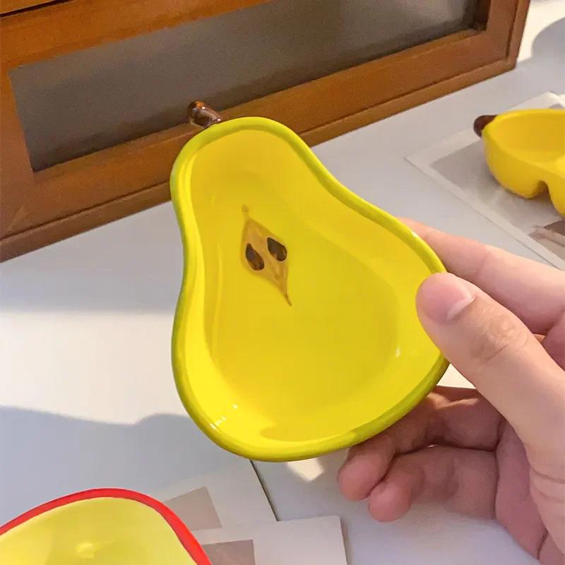 Niedliche Cartoon Keramikschale Teller Lustige Fruchtform Haushalt Snackteller für Hochzeit Luxus Saucen- & Gewürzservierteller Kleiner Teller