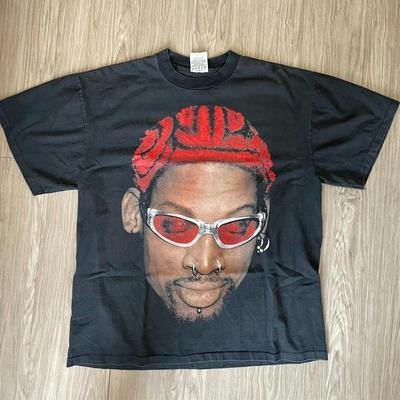 Estilo Vtg Dennis Rodman rap hip hop manga corta negro clásica Camiseta Unisex de Reimpressión