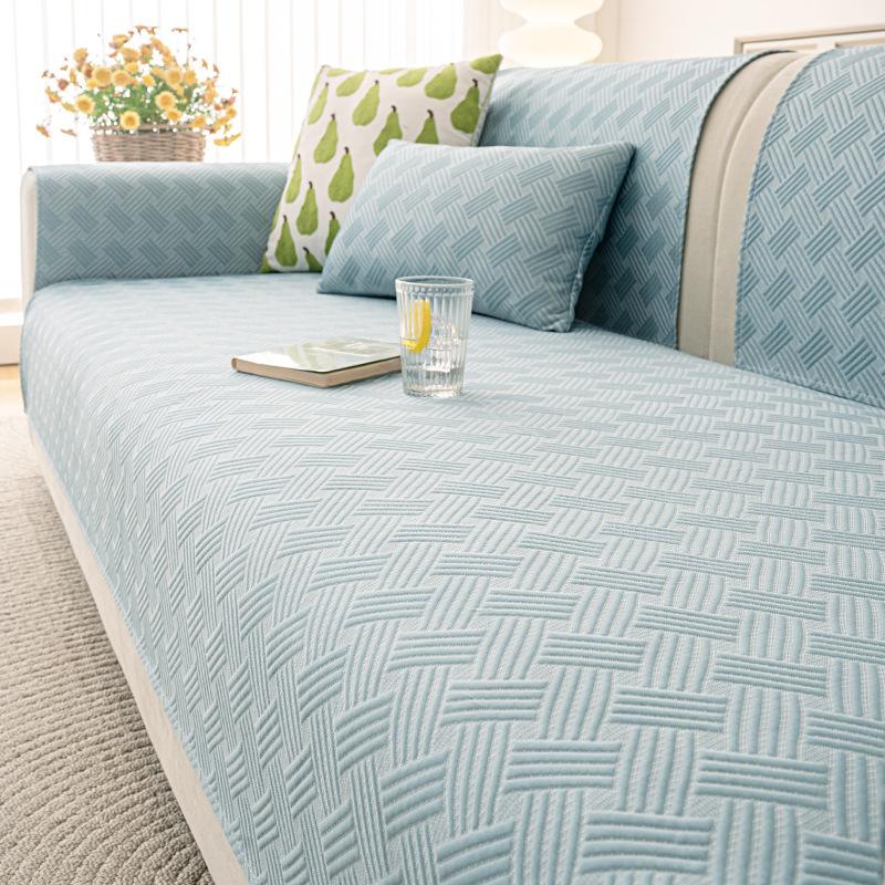 Summer Cool Cushion Sofa Cushion Mat Summer Cool Feeling Ice Silk Non-Slip Seat Cushion Sofa Cover All-Inclusive Universal Cover Cloth