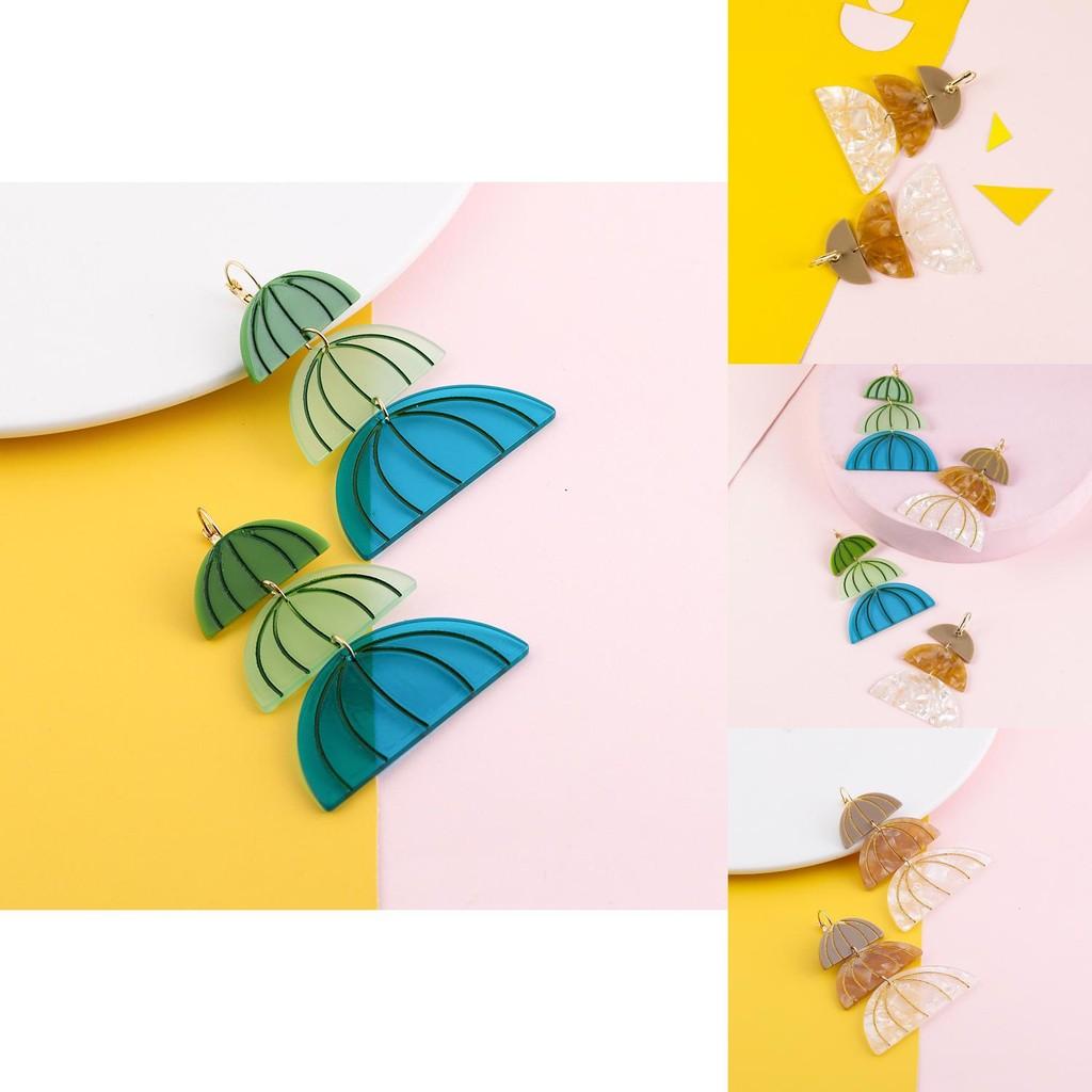 Fashionable Geometric Earrings For Women Trendy Half Circle Design In Multiple Colors