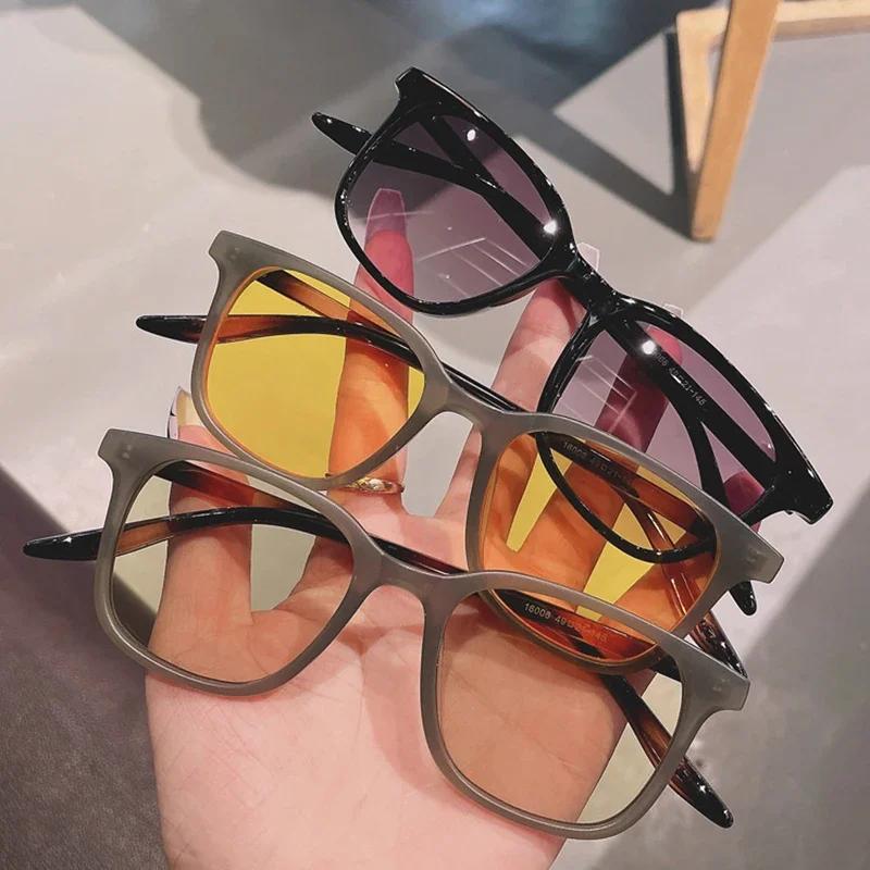 Fashion Sunglasses For Women Square Retro Contrast Color Shades Uv400 Men Trending Matte Gradient Sun Glasses Ins Popular