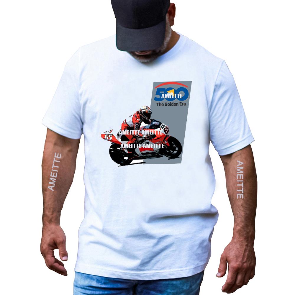 Summer Unisex Short Sleeve The Golden Era 500 Gp Race Legend Cagiva Lawson Tshirt Cool Boy Motorcycle Sport Racing Tops White Tees