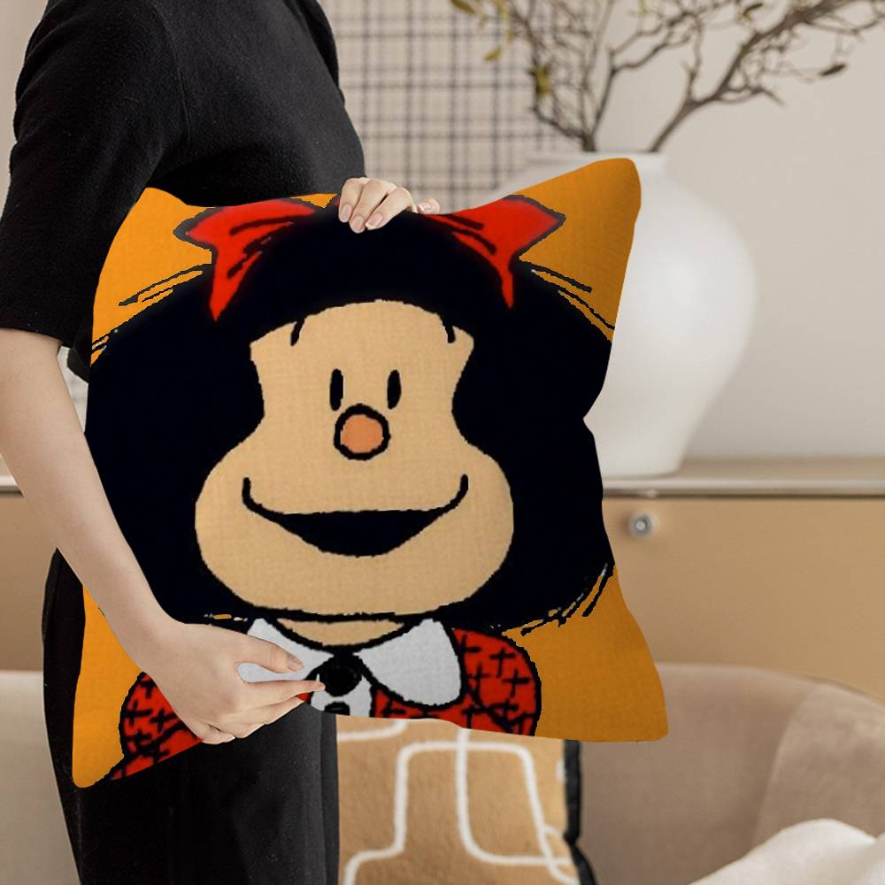 M-Mafalda Girl Pillow Cover Design cushion Cover decor Holiday Decorati