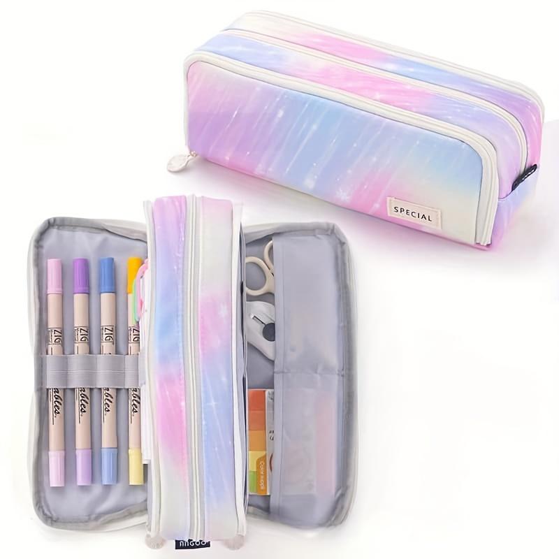 

Rainbow Zipper Pencil Case, Suitable for Back to School - Large Capacity, Built-in Pen Holder Perfect for Stationery and Office Storage