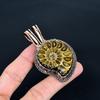 Ammonite Fossil Pendant, Gemstone 999 Copper Wire Wrapped Jewelry Pendant, Handmade Jewelry Birthstone Pendant
