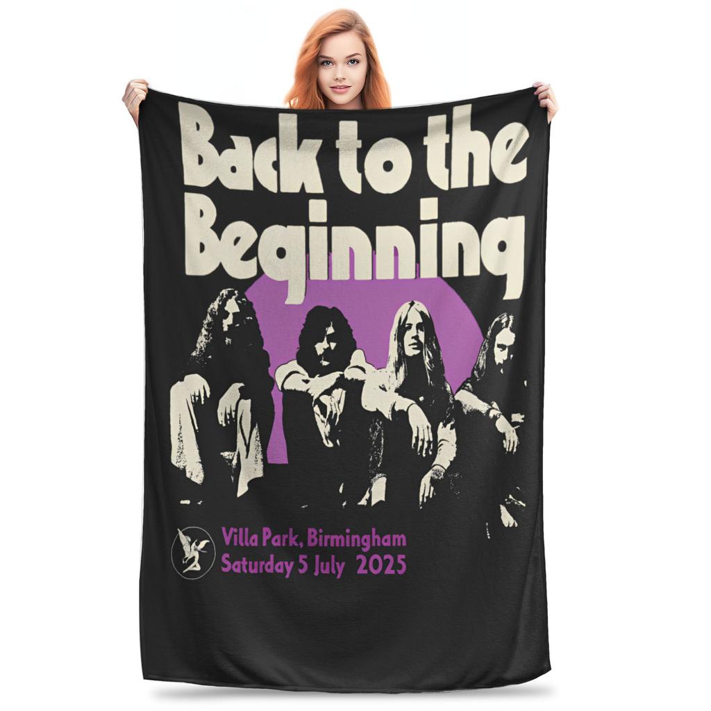 Black Sabbath Ozzy Osbourne Blanket Back To The Beginning Tour  Decorative Flannel Throw Blanket For Home Decor Warm Bedspread
