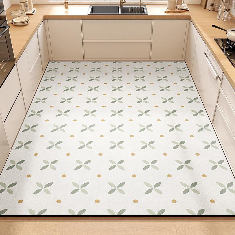Kitchen Rug PVC Leather Waterproof Non-slip Floot Mat Large Size Oil-proof Stain-resistant Foot Mats Modern Home Decor Carpet