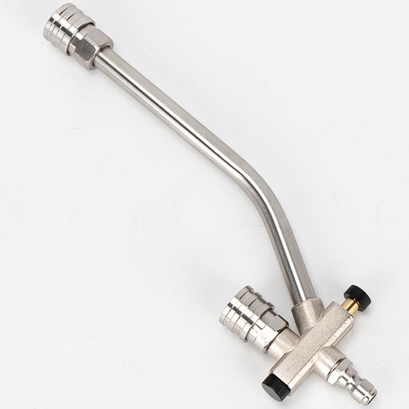 Double Lances Pressure Washer Wand for Foam Cannons Car Cleaner Accessories Stainless Steel Double Tip Attachment