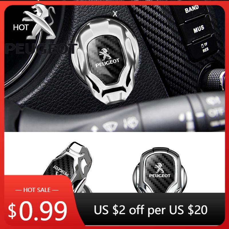 Naklejka na samochód Nowy Samochód Osłona Ochronna Przycisków Start Jednym Kliknięciem Gadżety Dekoracyjne Do Peugeot 206 207 307 308 2008 308 407 408 508