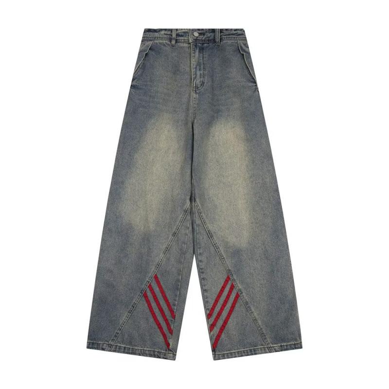 JYL Women s Wide-Leg Jeans Stripe Summer American High-Street Denim S бездна