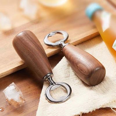 Dřevěný otvírák na láhve Barman Ruční otvírák na sklenice od piva Dřevěný otvírák na plechovky Otvírák na láhve z nerezové oceli Kreativní otvírák na láhve