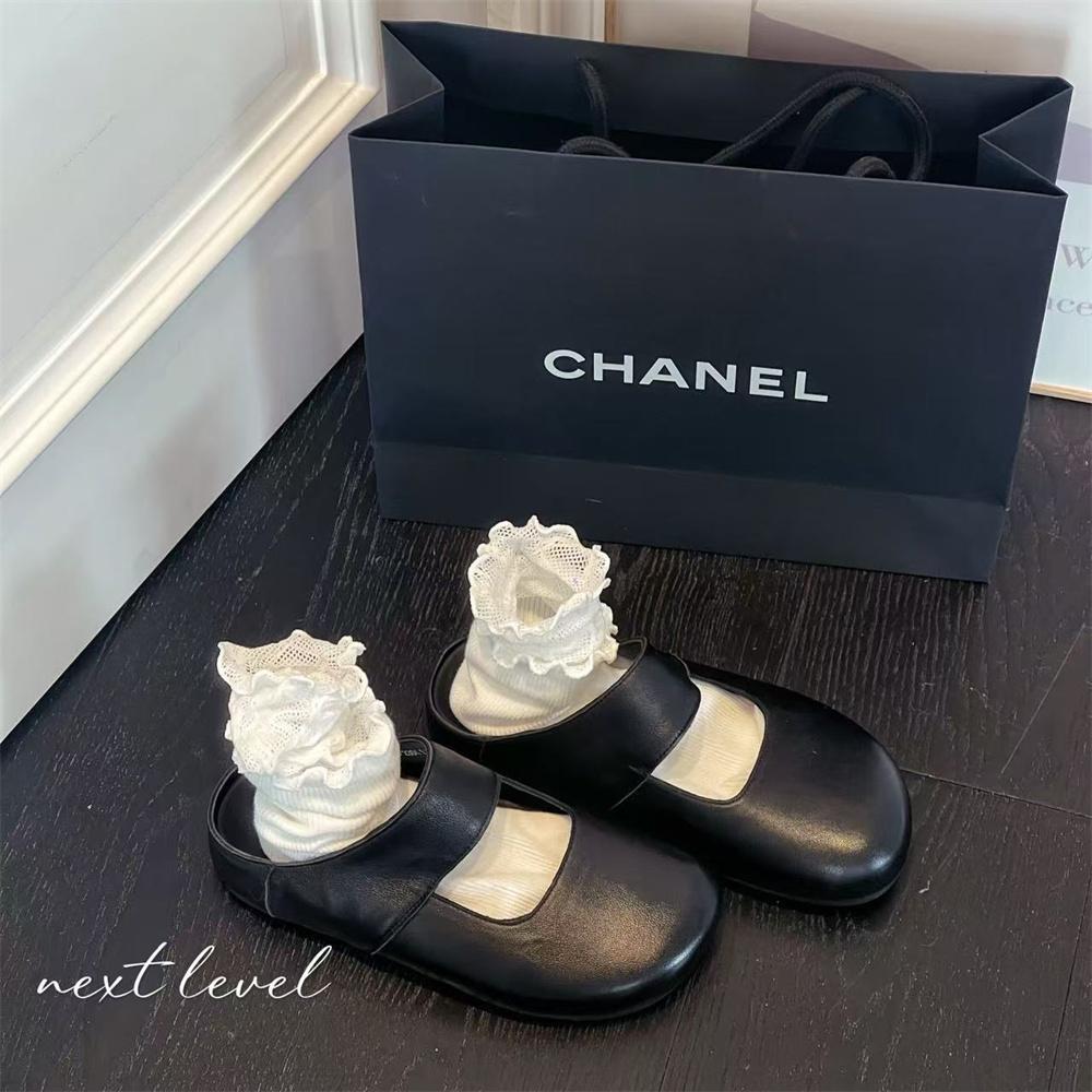 Soft Leather Version~ Thick-soled Bag Head and Half Slippers, Simple Retro Boken Slippers, One Pedal, Casual Cool Slippers for Women