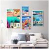 Reise nach Griechenland Santorini Insel Leinwand Malerei Vintage Wand Kraft Poster Beschichtete Wand Aufkleber Hause Dekorative Bilder Geschenk