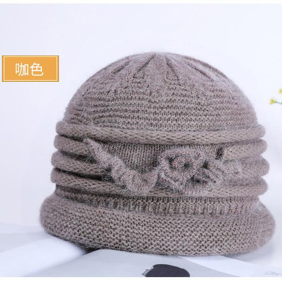 Winter new fashion warm adult hat outdoor cold simple rabbit hair blend knitted hat elegant women's hat