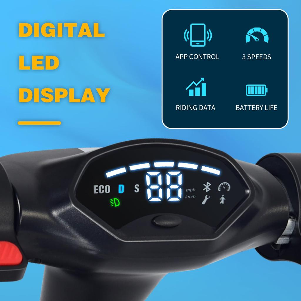 Electric Scooter with LED Display, 8 Inch Foldable E Scooter for Kids & Teens Aged 8-16, 250W Motor, Max Speed 25 Km/h, Adjustable Height