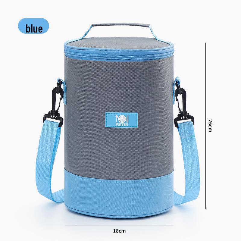 Round Insulated Lunch Bag with Thick Aluminum Foil for Office or Outdoor Use