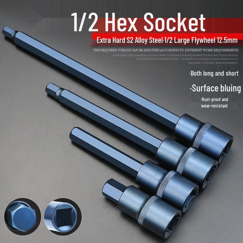 S2 Extended Hex Socket Bit & Screwdriver Set, 1/2 Electric Driver & Wrench