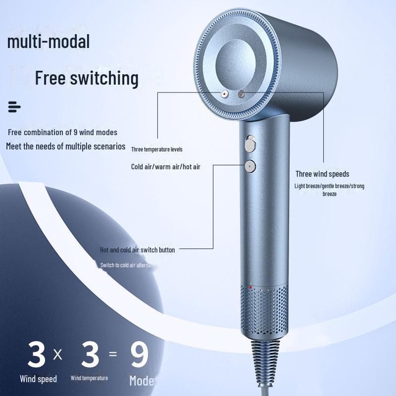 High-Power, Damage-Free Leafless Hair Dryer with Quick-Dry & Negative Ion Technology