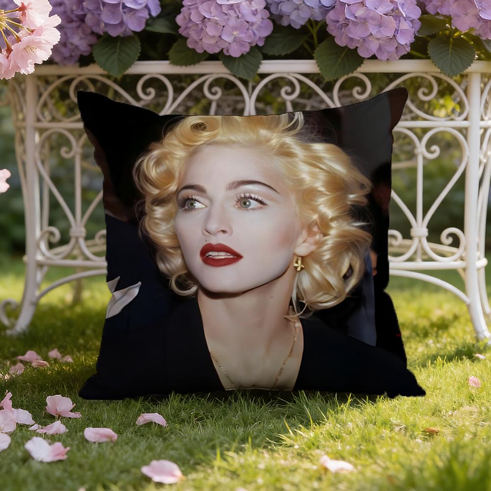 M-Madonna-A Cushion Cover Home & Car Dual-Scene Pillow Cover: Reversible for Premium Comfort