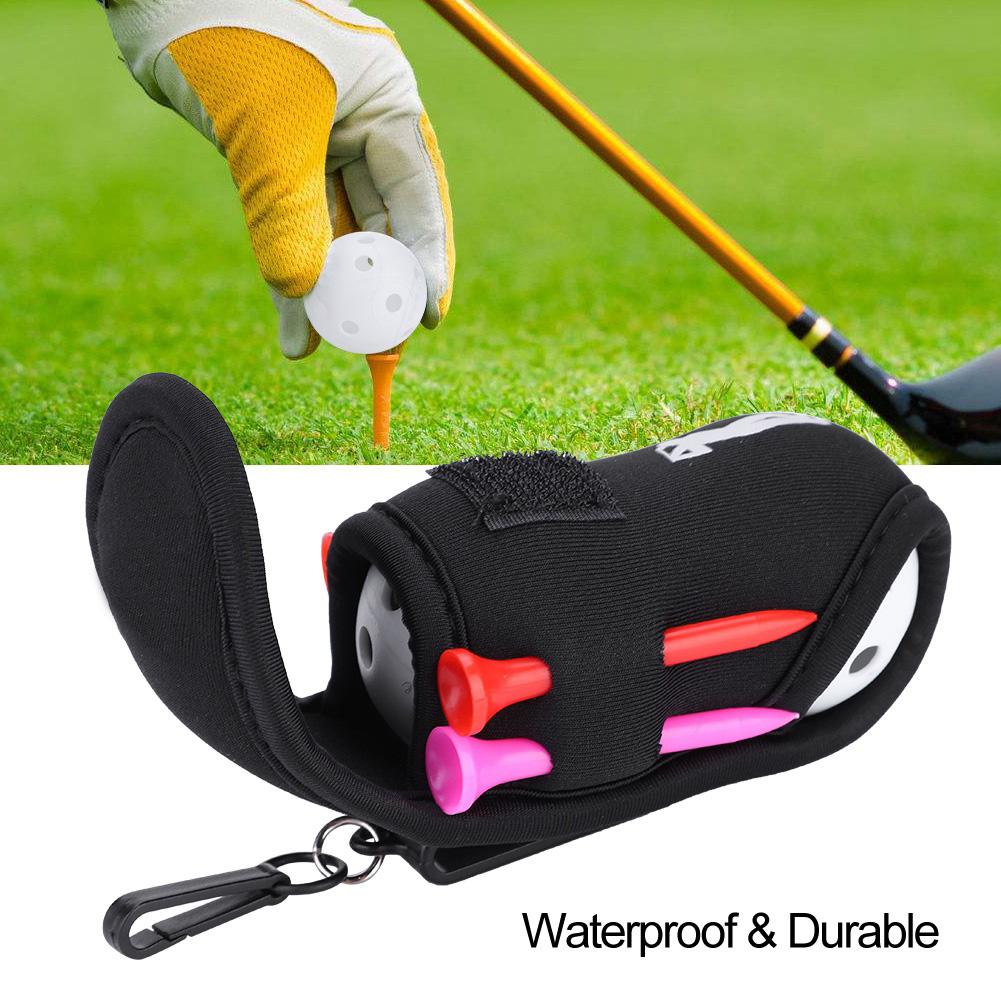CAITON Portable Golf Ball Bag Tool Holder Golfer Mini Waist Pouch with Tees Hollow Balls