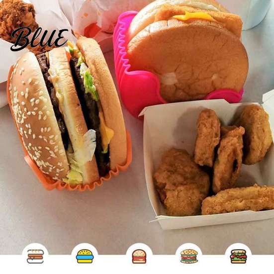 Kitchen Gadget for Burgers Retractable Hamburger Holder Hot Dog Fixed Box Sandwich Burger Clip Rack Rack Washable Silicone French Fry Stand Picnic