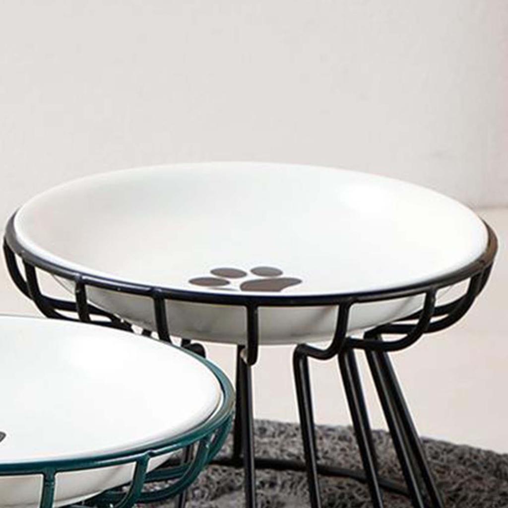Cat Bowl, Ceramic Pet Bowls, Tilted Raised Stand , Dish Feeder, Perfect for Puppy Cats and Small