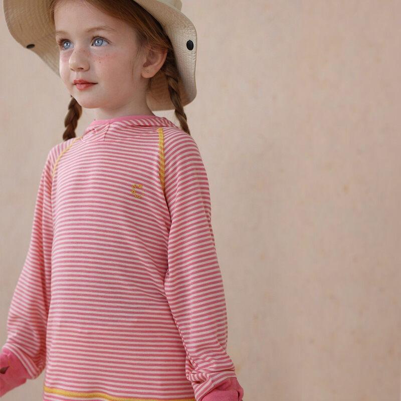 Girls' Tencel Wool Blend Striped Base Layer Top