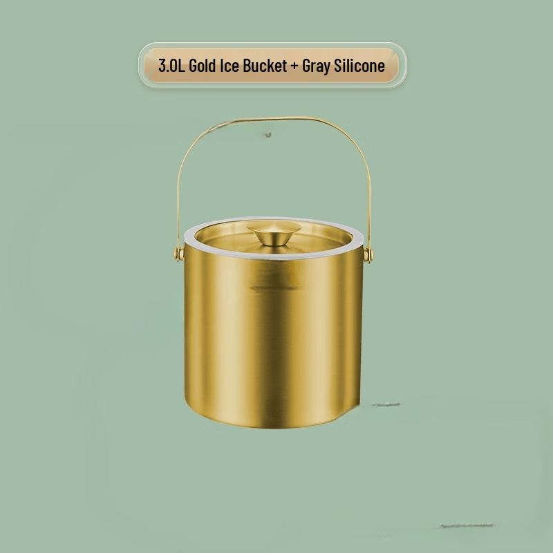 Stainless Steel Double-Layer Insulated Wine Ice Bucket