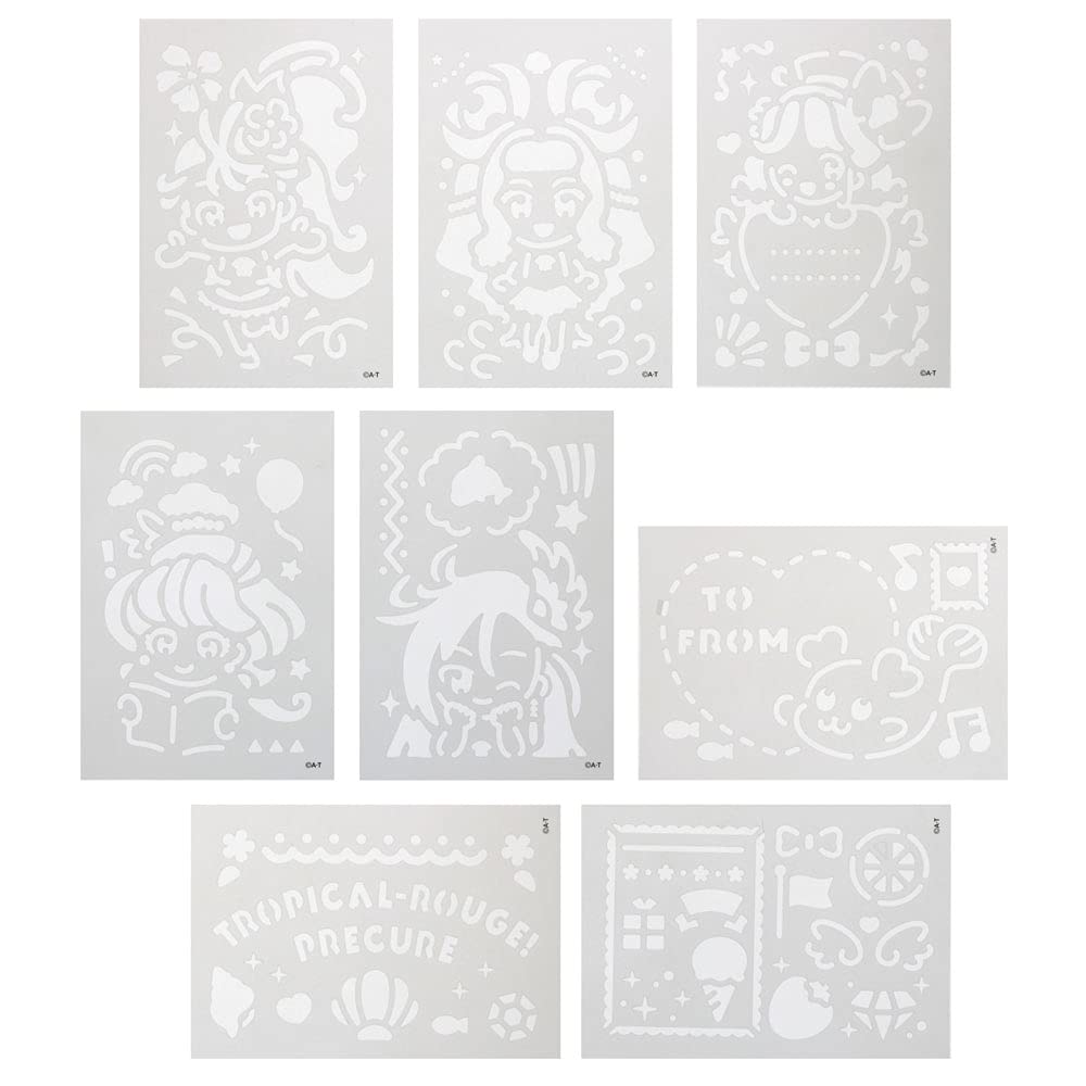 Sunstar Stationery Pompom Stencil Set PreCure 3094320A Tropical-Rouge!