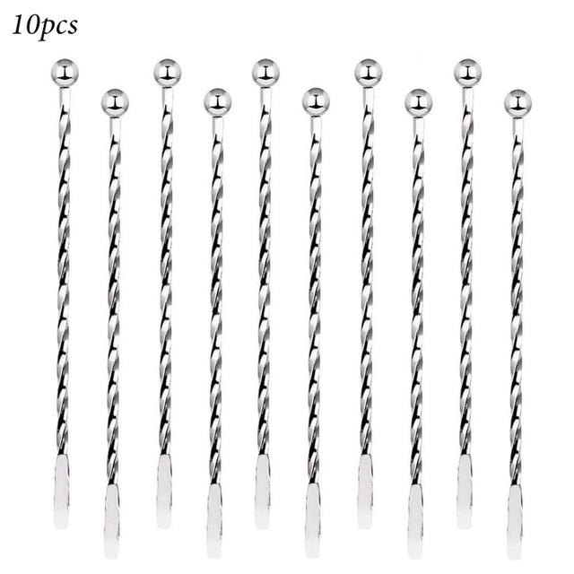 Gold Stainless Steel Stirrers 7.5 Inch Stir Sticks with Small Rectangular Paddles for Stirring Coffee Beverages Swizzle Stick