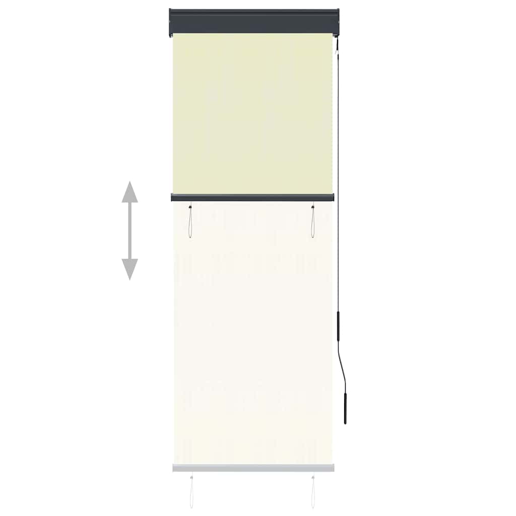 vidaXL Außenrollo 60 x 250 cm Cremeweiß