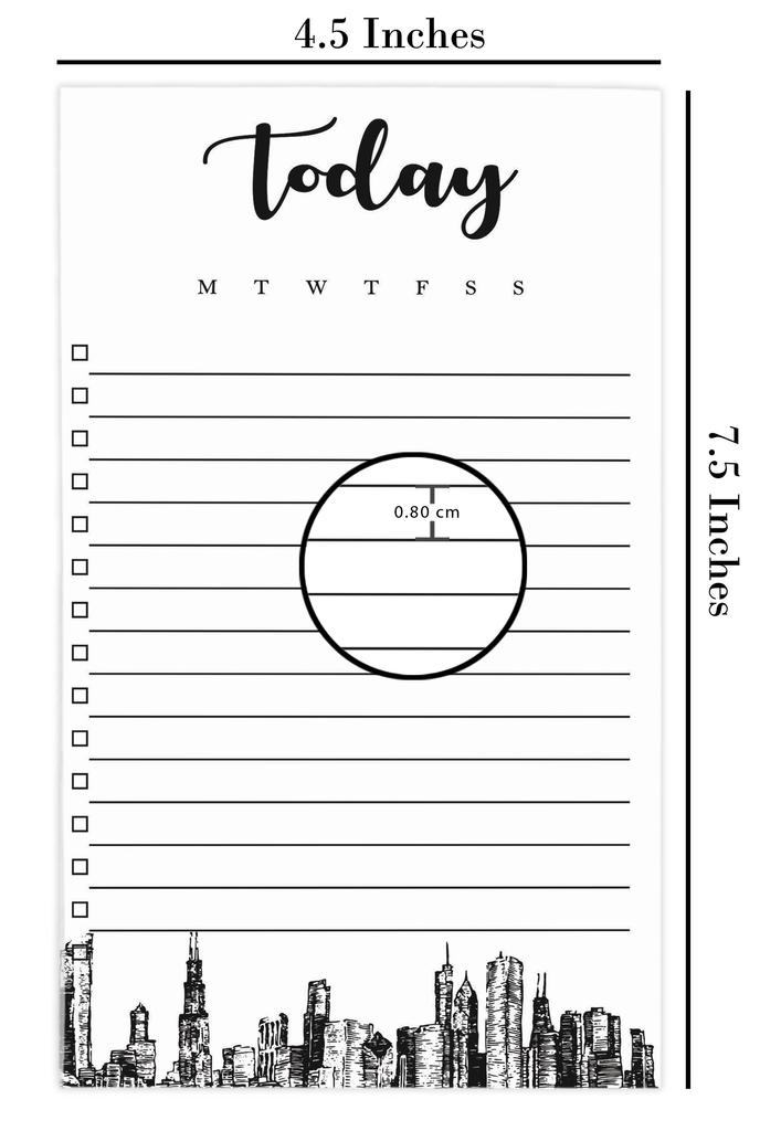 Inkdotpot Denní plánovací blok Poznámkové bloky, nedatovaný To-Do List Odtrhávací blok – 4,5 x 7,5 palce (50 listů) Organizátor